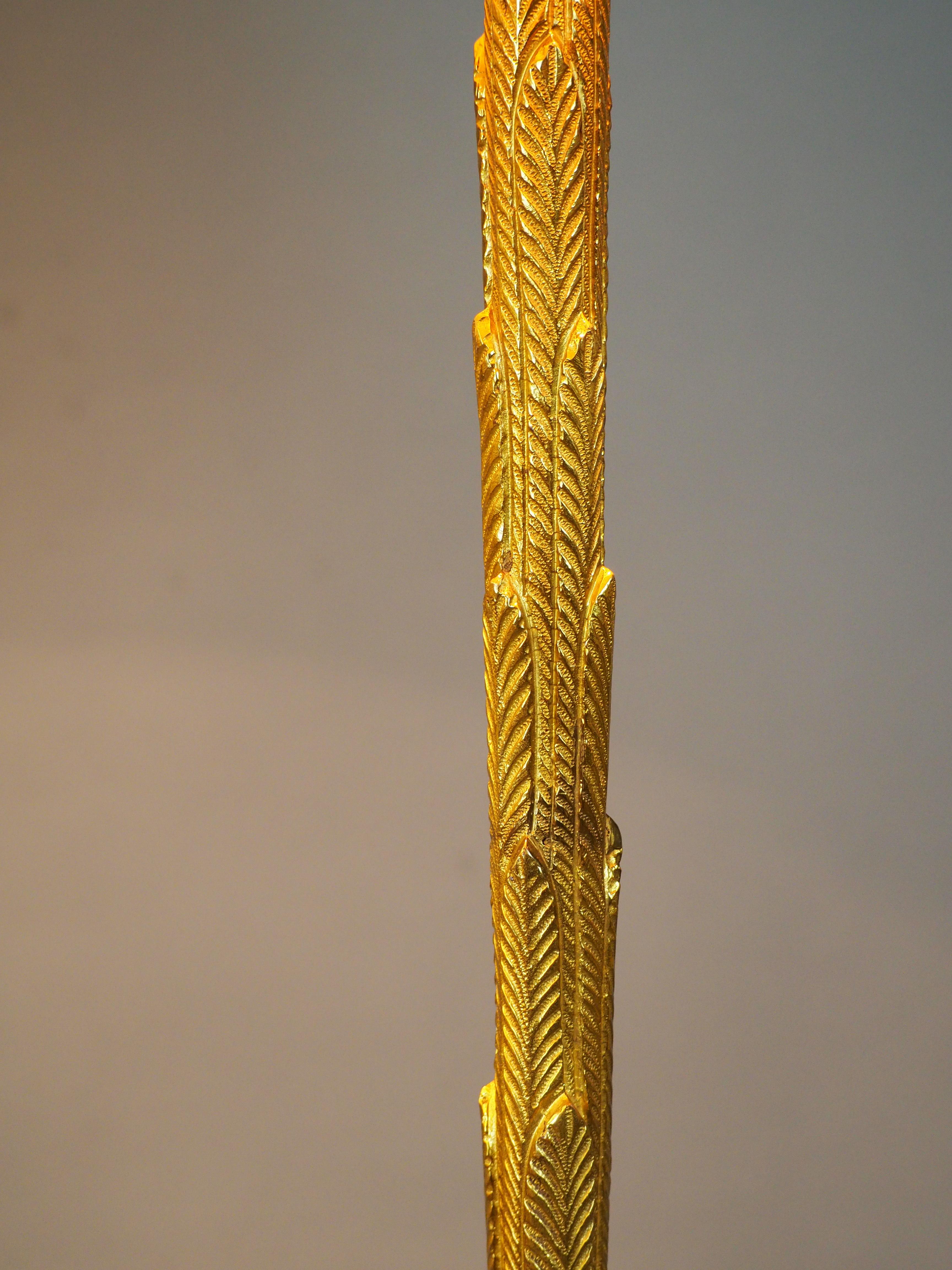 Französische Stehlampe aus vergoldeter Bronze von Maison Baguès:: um 1950 (Moderne der Mitte des Jahrhunderts) im Angebot