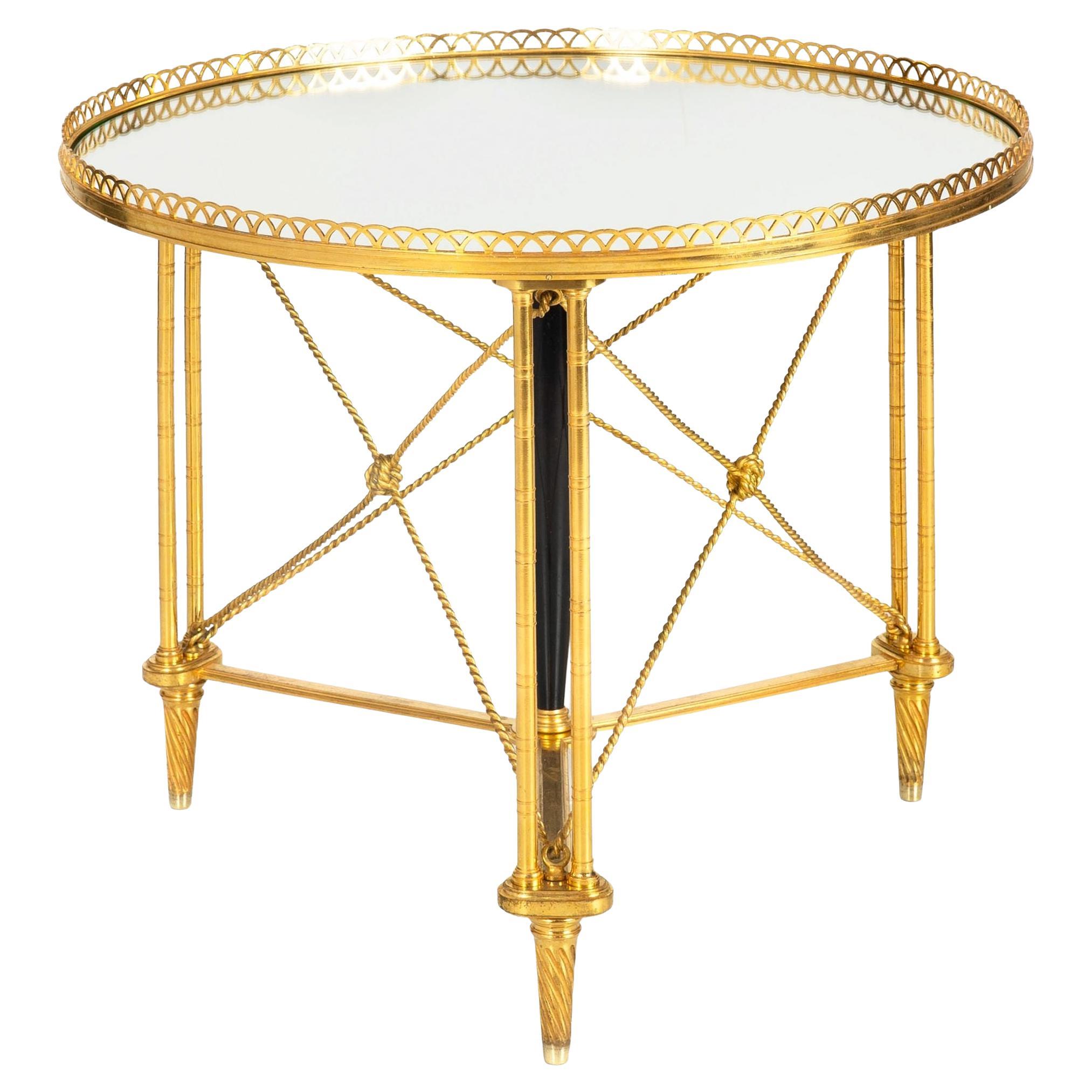 French Gilt Bronze Gueridon Side Table, manner of Maison Jansen ca. 1930s