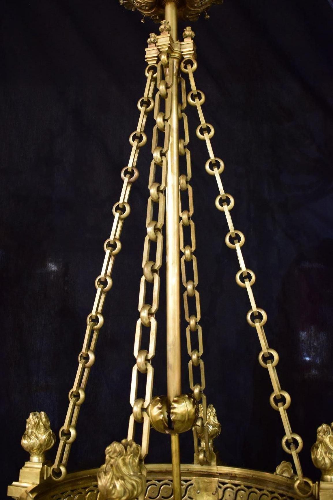 Lanterne française en bronze doré, datant d'environ 1900 en vente 1
