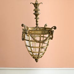 Lanterna francese in bronzo dorato in stile Luigi XVI
