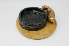 French Gilt Bronze Lion Vide Poche
