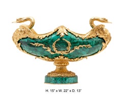 French Gilt Bronze Malachite Veneered Centerpiece