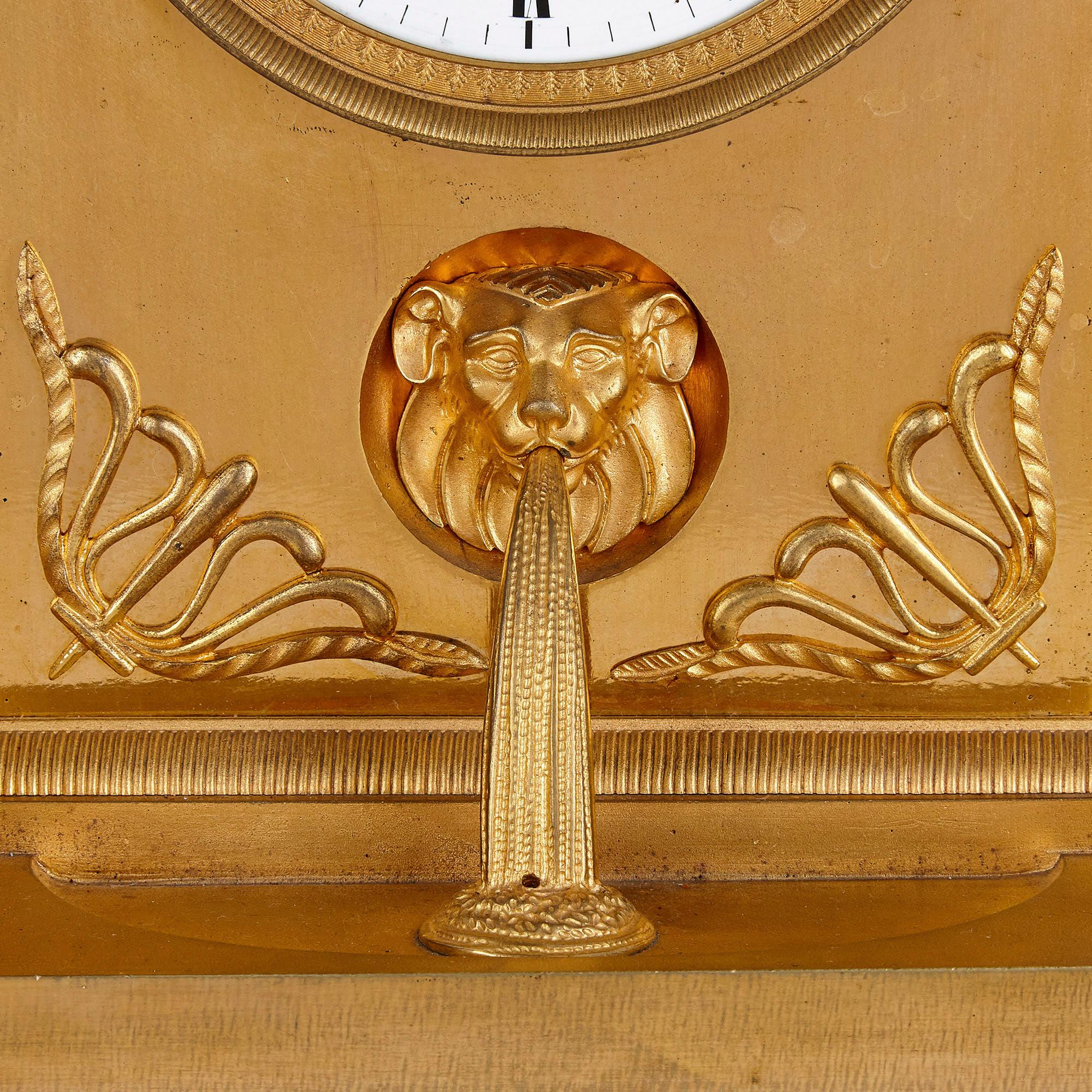 French Gilt Bronze Mantel Clock with Classical Figures In Good Condition For Sale In London, GB