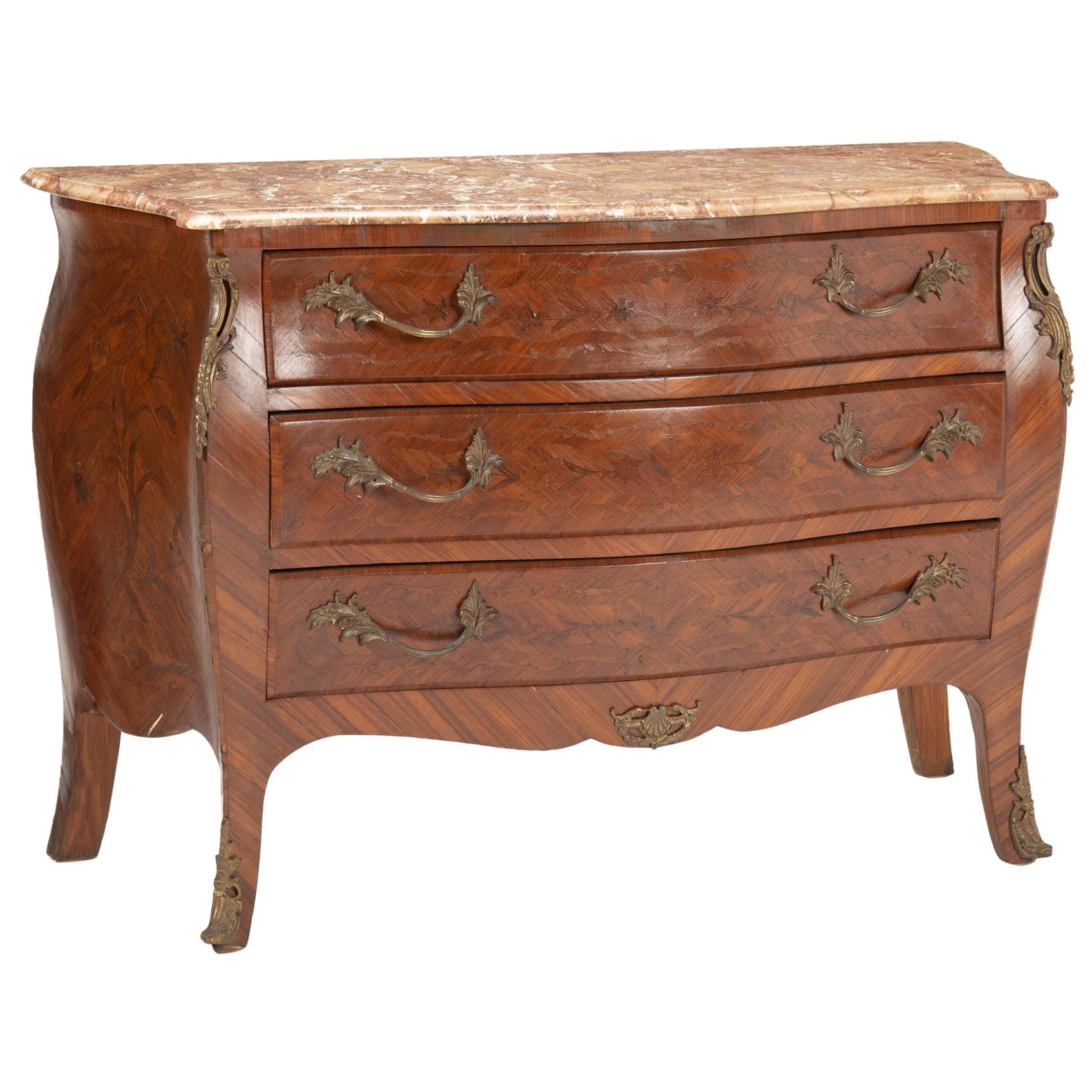 French Gilt Bronze Mounted Commode, 19th Century For Sale