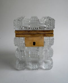 French Gilt Bronze Mounted Cut Crystal Box