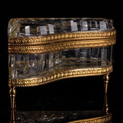 French Gilt Bronze Mounted Cut Crystal Grand Piano Form Hinged Jewelry Box