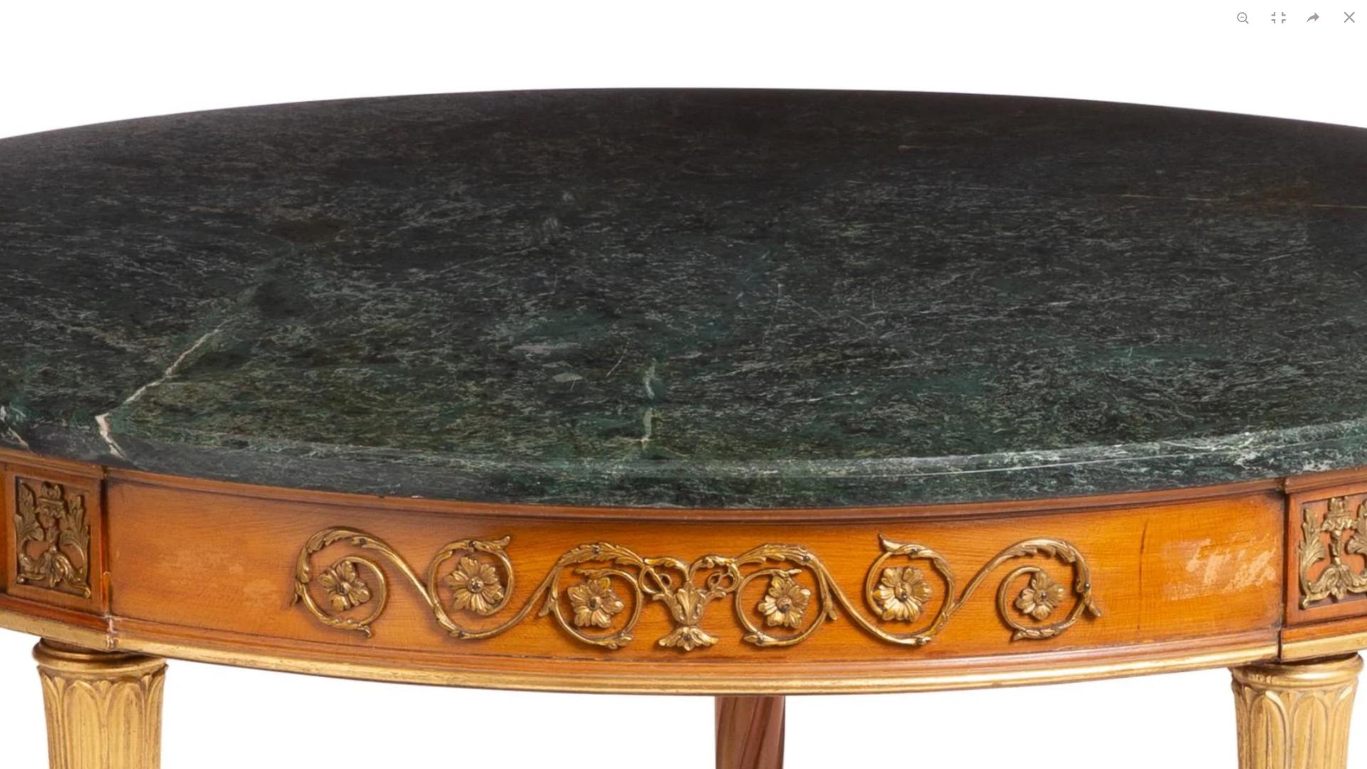 Carved French Gilt Bronze Mounted Fruitwood Center Table, circa 1900