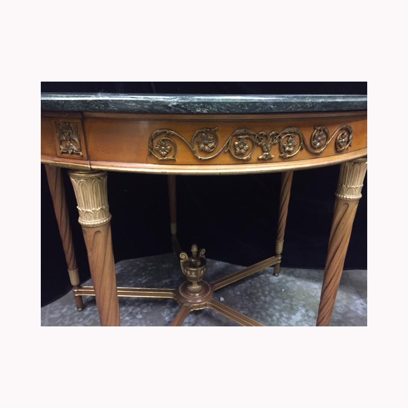 French Gilt Bronze Mounted Fruitwood Center Table, circa 1900 1