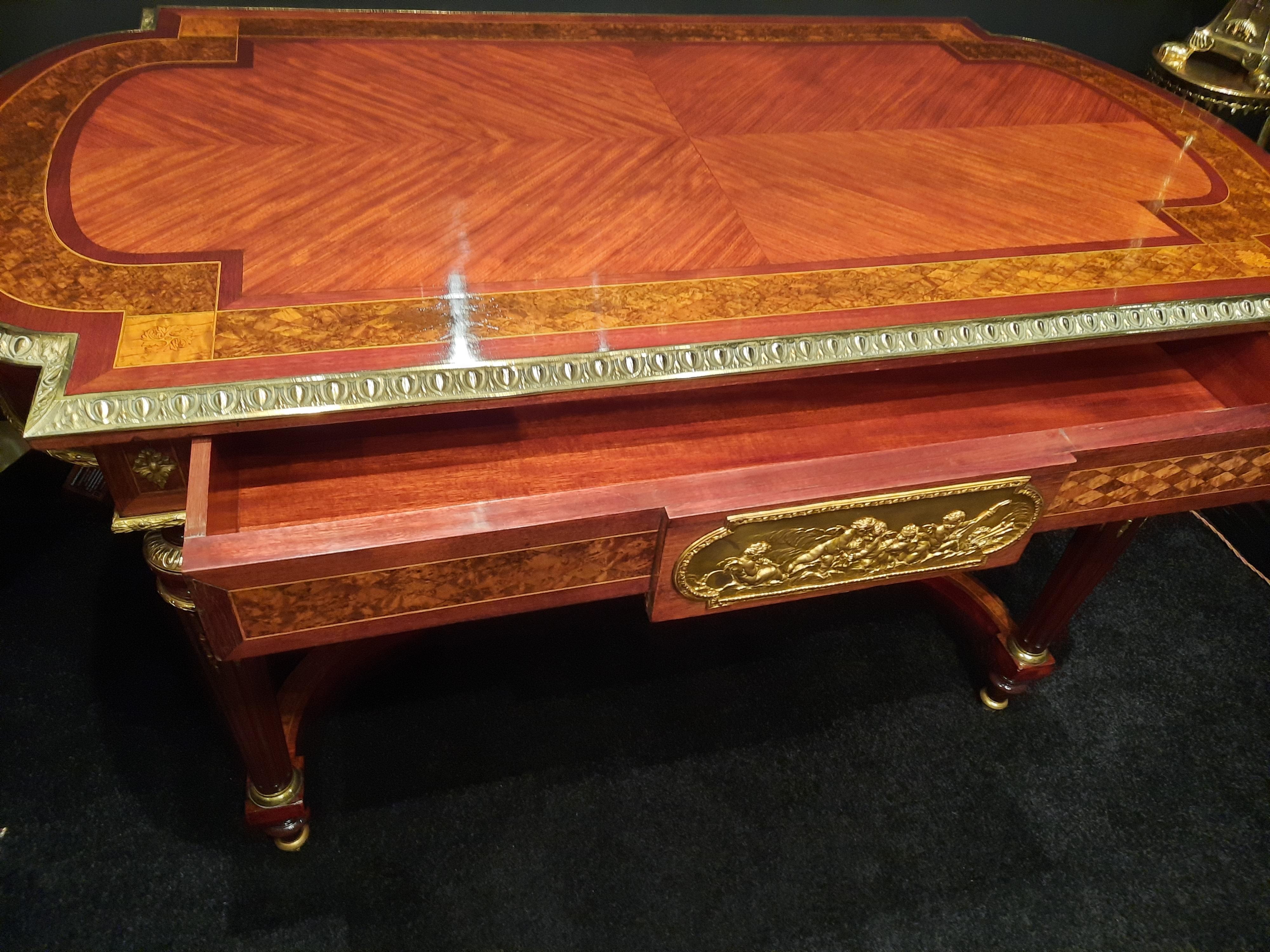 French Gilt Bronze Mounted Kingwood Center Table c1860 For Sale 4