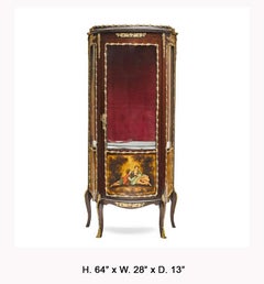 French Gilt Bronze Mounted Mahogany Vitrine Cabinet