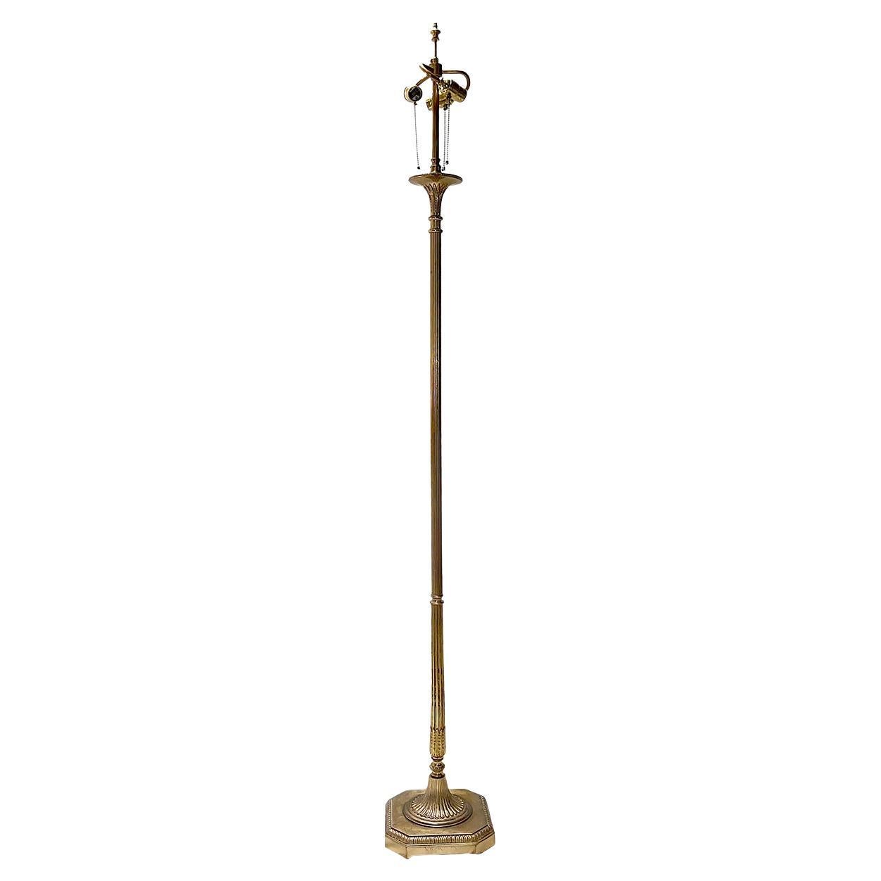 French Gilt Bronze Neoclassic Floor Lamp
