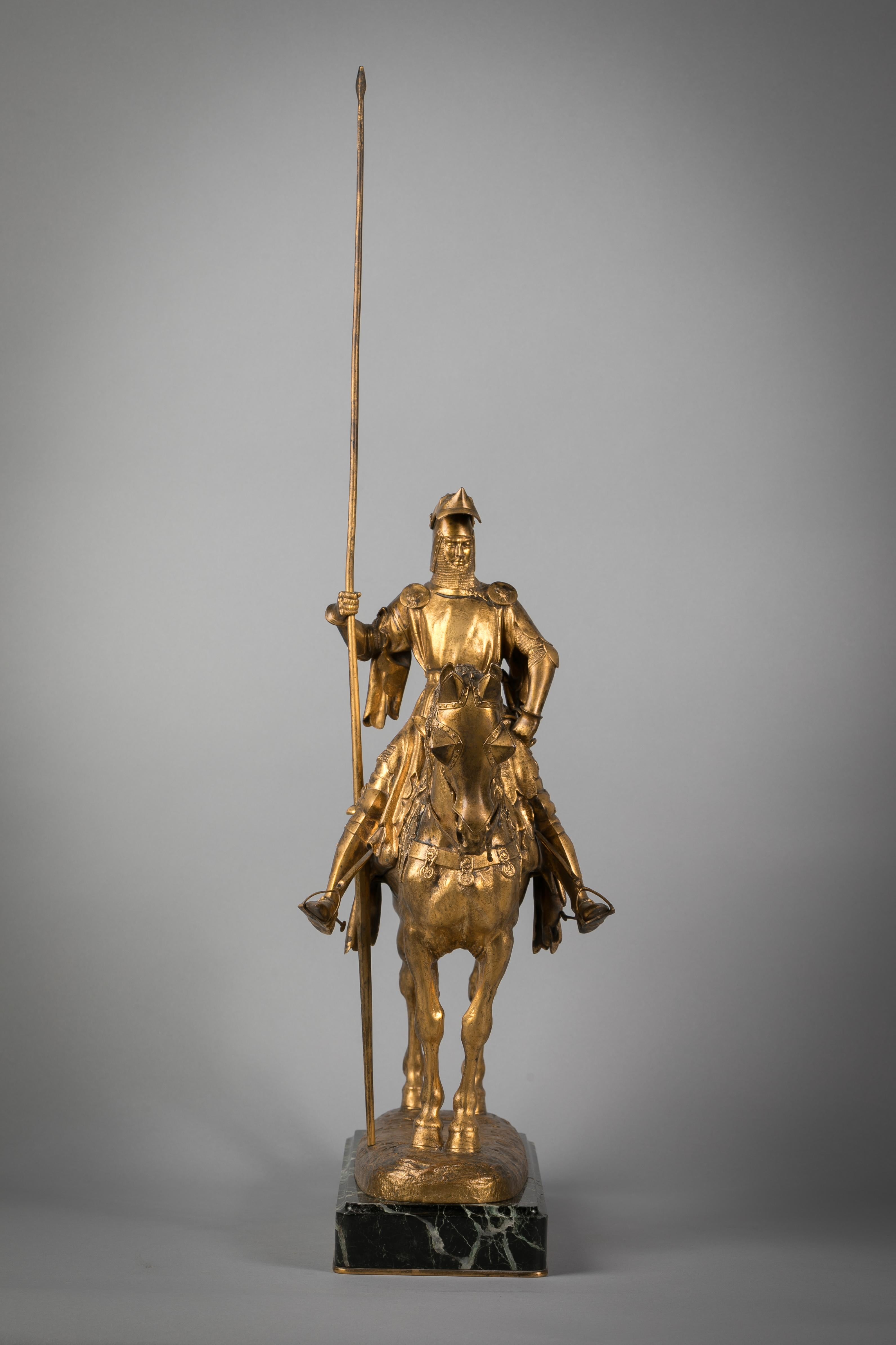 French Gilt Bronze of Louis d'Orleans, by Emmanuel Fremiet In Excellent Condition In New York, NY