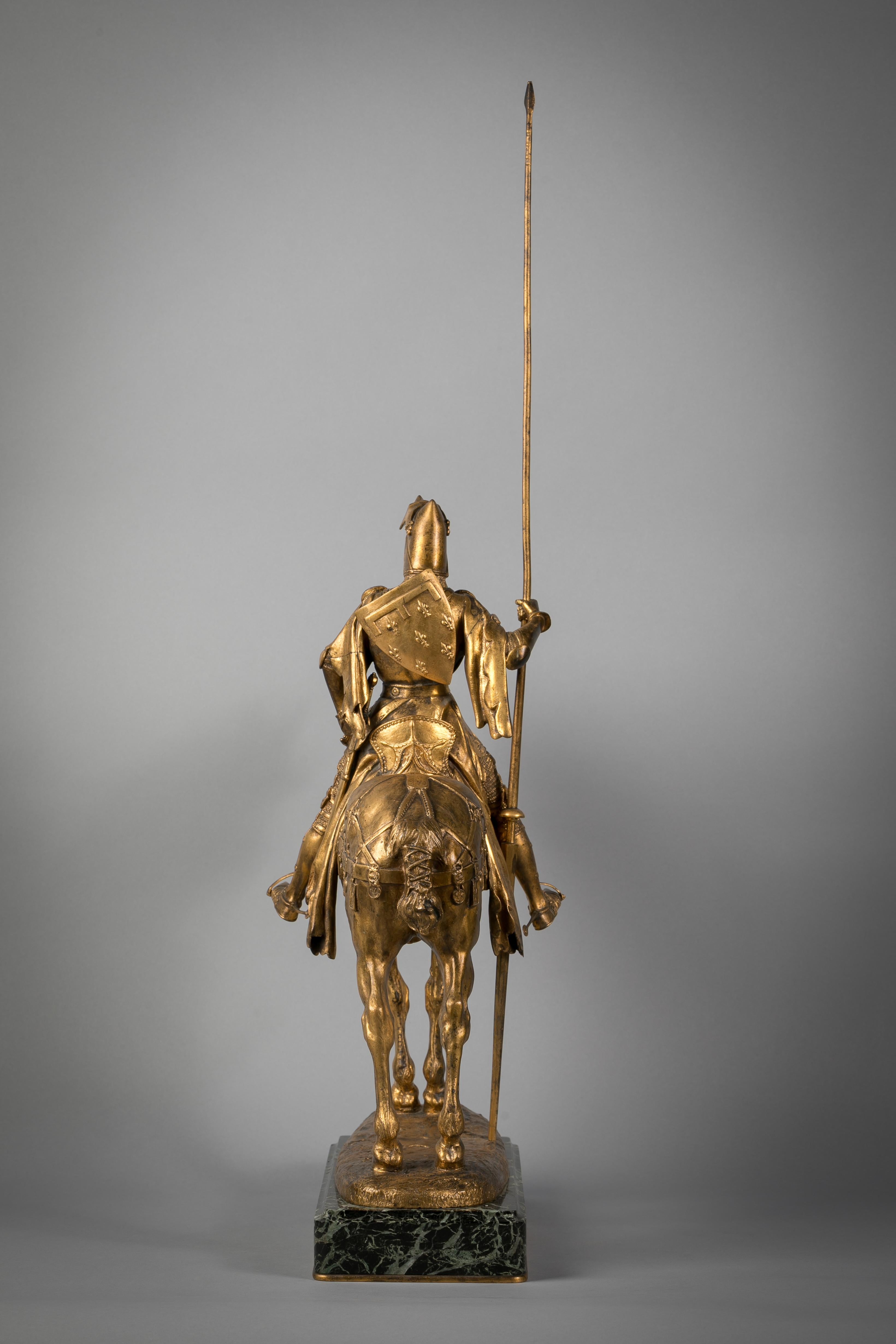 Late 19th Century French Gilt Bronze of Louis d'Orleans, by Emmanuel Fremiet