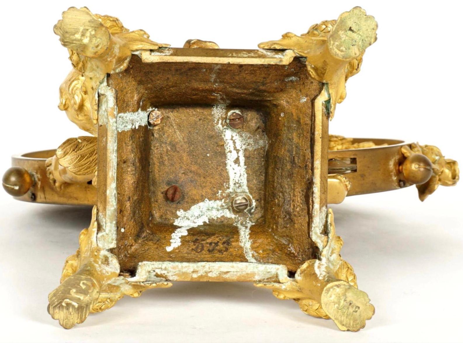 French Gilt Bronze Ormolu Figural Table Mirror 1