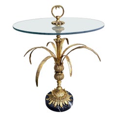 French Gilt Bronze Palm Tree Side Table, circa 1900