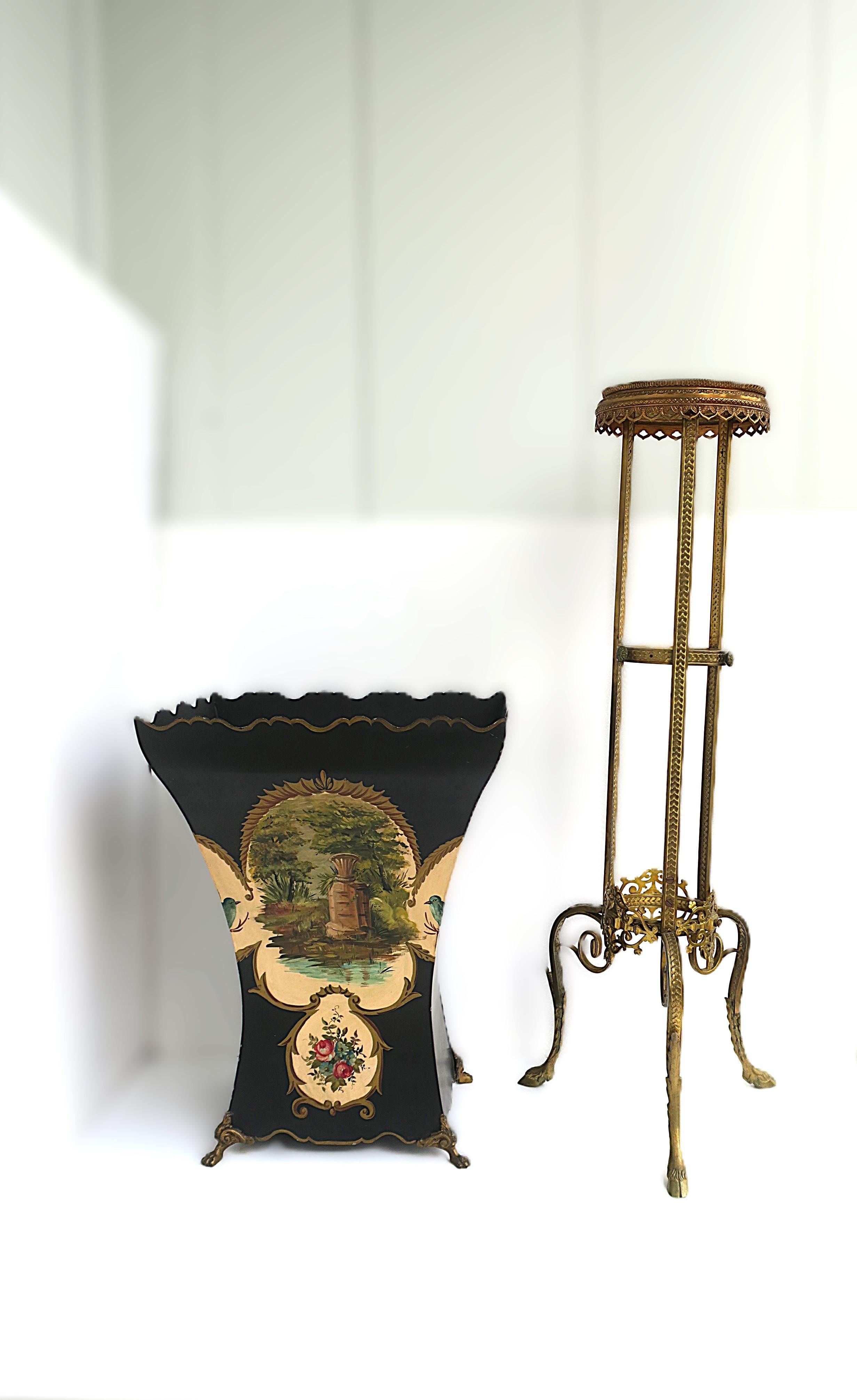Französisch Vergoldete Bronze Pedestal Plant Stand Empire Style im Angebot 10
