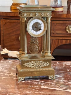 Reloj Pórtico Francés de Bronce Dorado