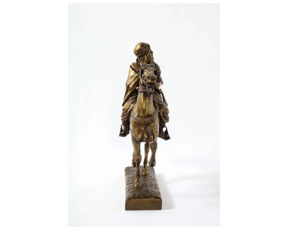 French Gilt Bronze Sculpture of an Arab Riding a Horse, A. De Gericke 9