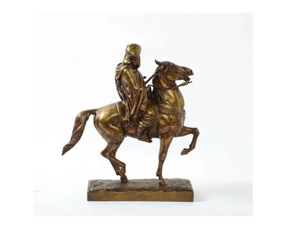 French Gilt Bronze Sculpture of an Arab Riding a Horse, A. De Gericke 5