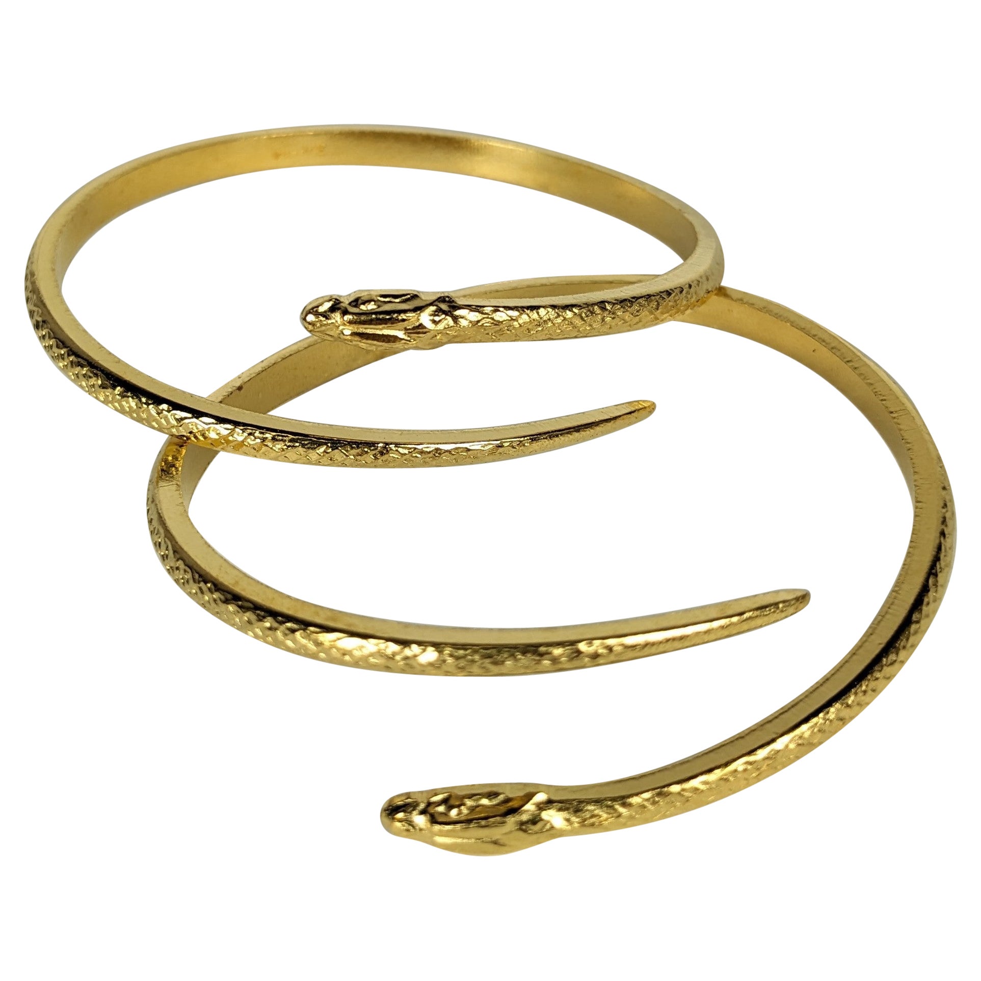 Brazaletes de serpiente de bronce dorado francés