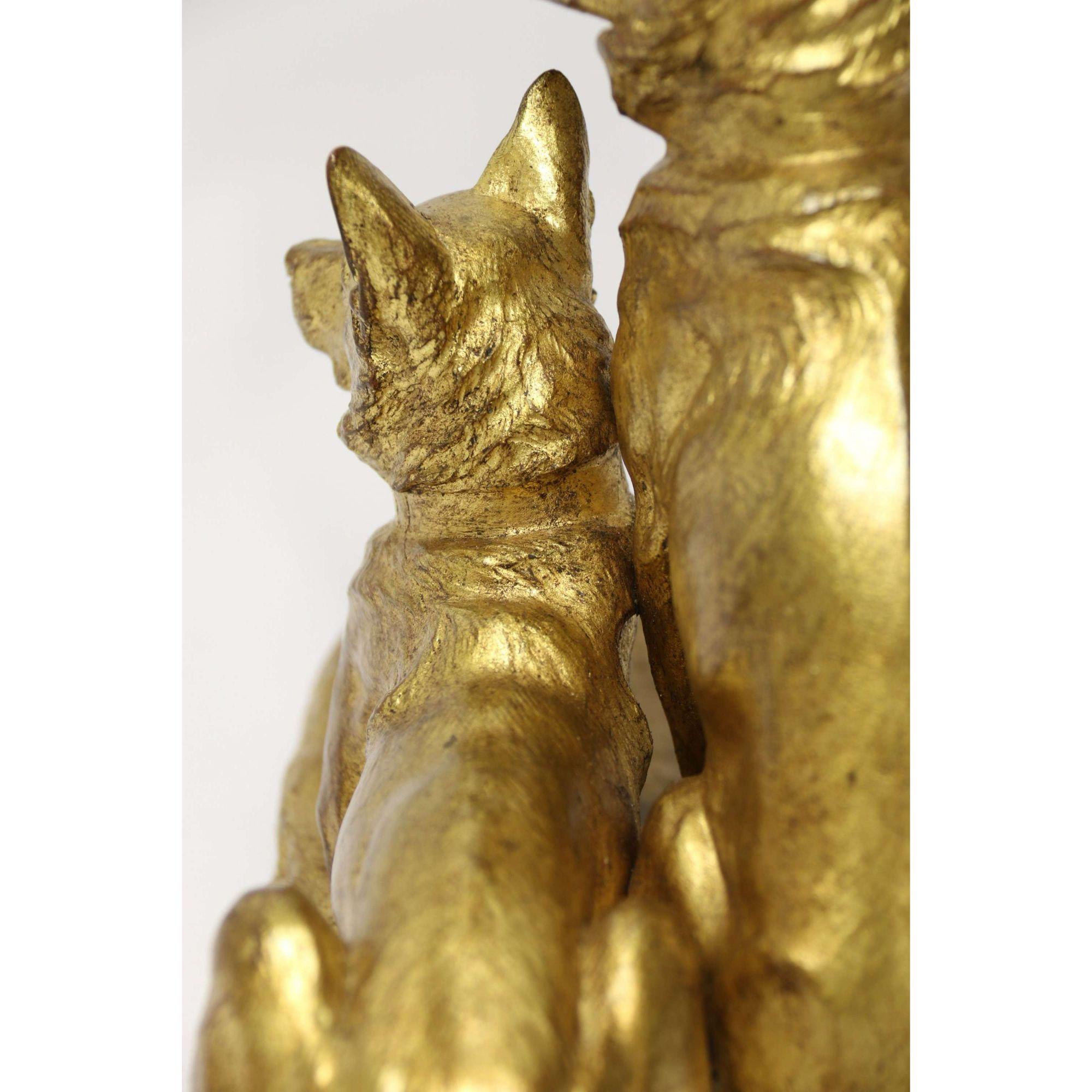 French Gilt Bronze Study of Two German Shepherd Dogs by Louis Riche, circa 1910 For Sale 10