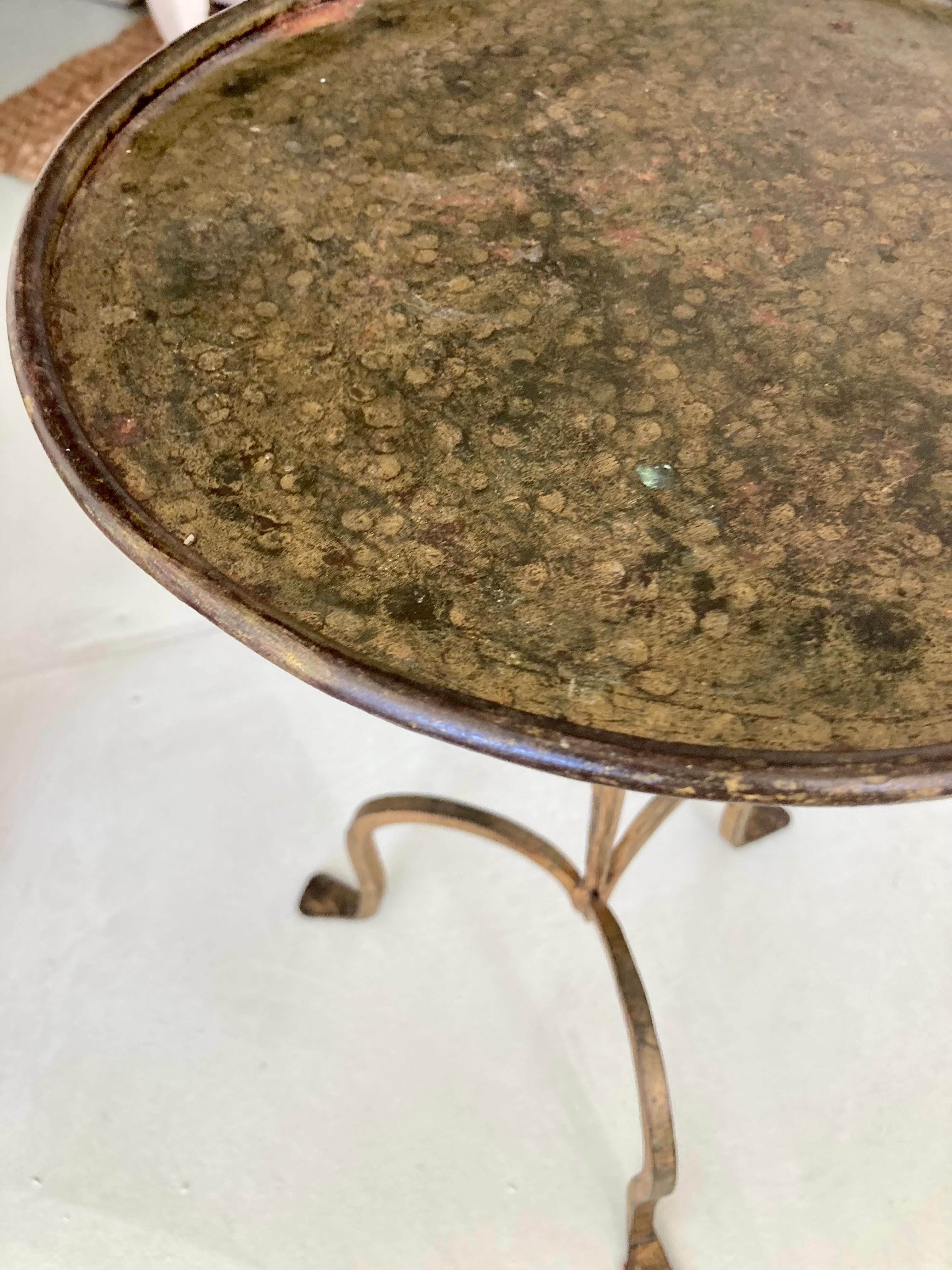 Mid-20th Century French Gilt Bronze Style Gueridon Table