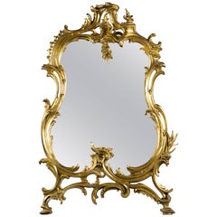 French Gilt Bronze Table Mirror, circa 1875