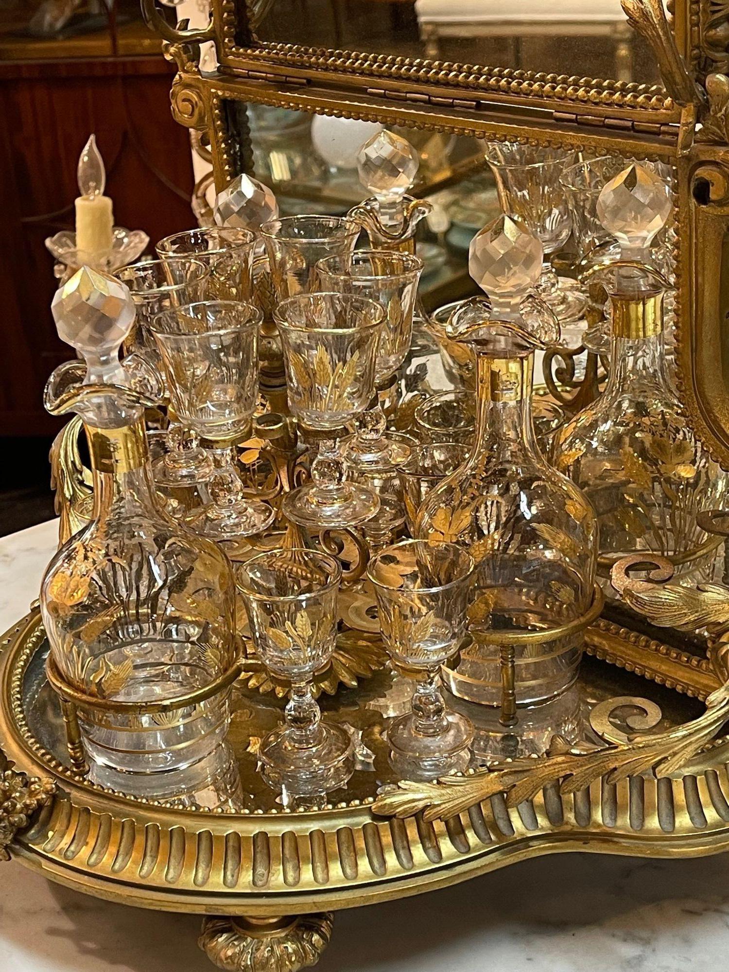 Französisch Vergoldete Bronze Tantalus Set im Angebot 3