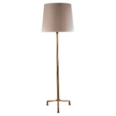 French Gilt Bronze Tripod Floor Lamp By Maison Ramsay, C.1940
