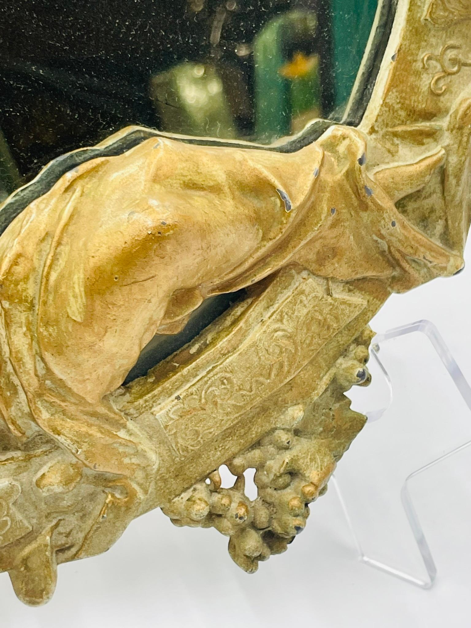 Miroir de courtoisie en bronze doré signé PH Martin, époque victorienne en vente 2