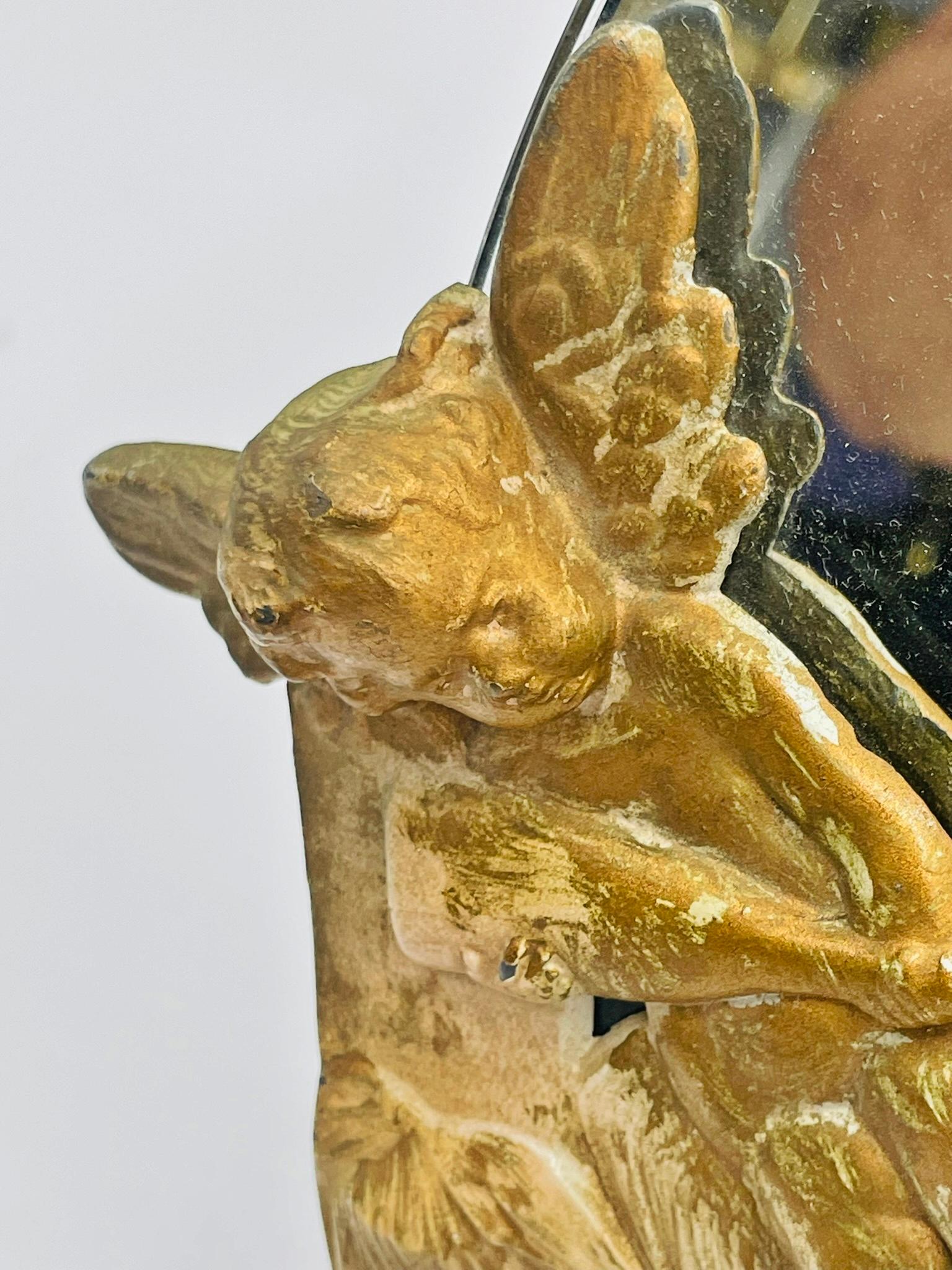 Miroir de courtoisie en bronze doré signé PH Martin, époque victorienne en vente 5