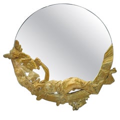French Gilt Bronze Vanity Mirror Signed PH Martin, Victorian Era