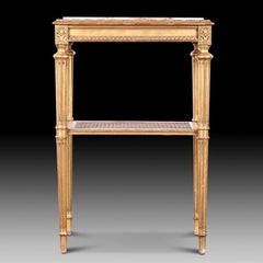 French Gilt + Carved Louis XVI Side Table