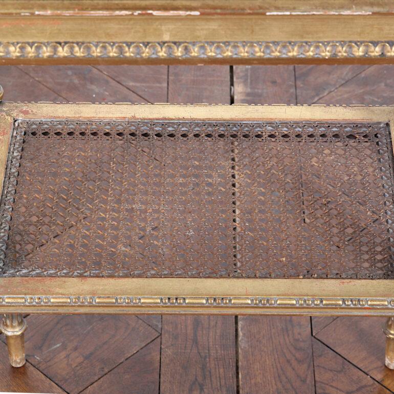 19th Century French Gilt + Carved Louis XVI Side Table