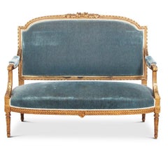French Gilt Carved Louis XVI-Style Salon Suite