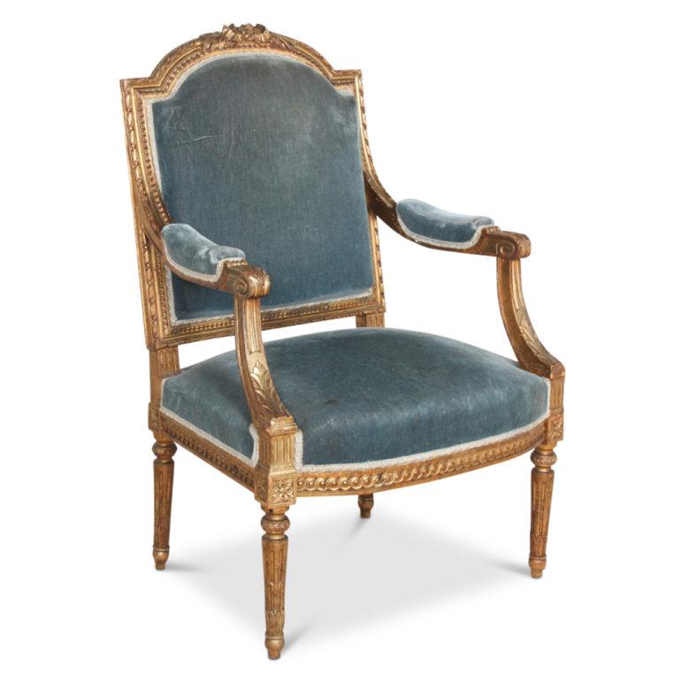 Hand-Carved French Gilt Carved Louis XVI-Style Salon Suite
