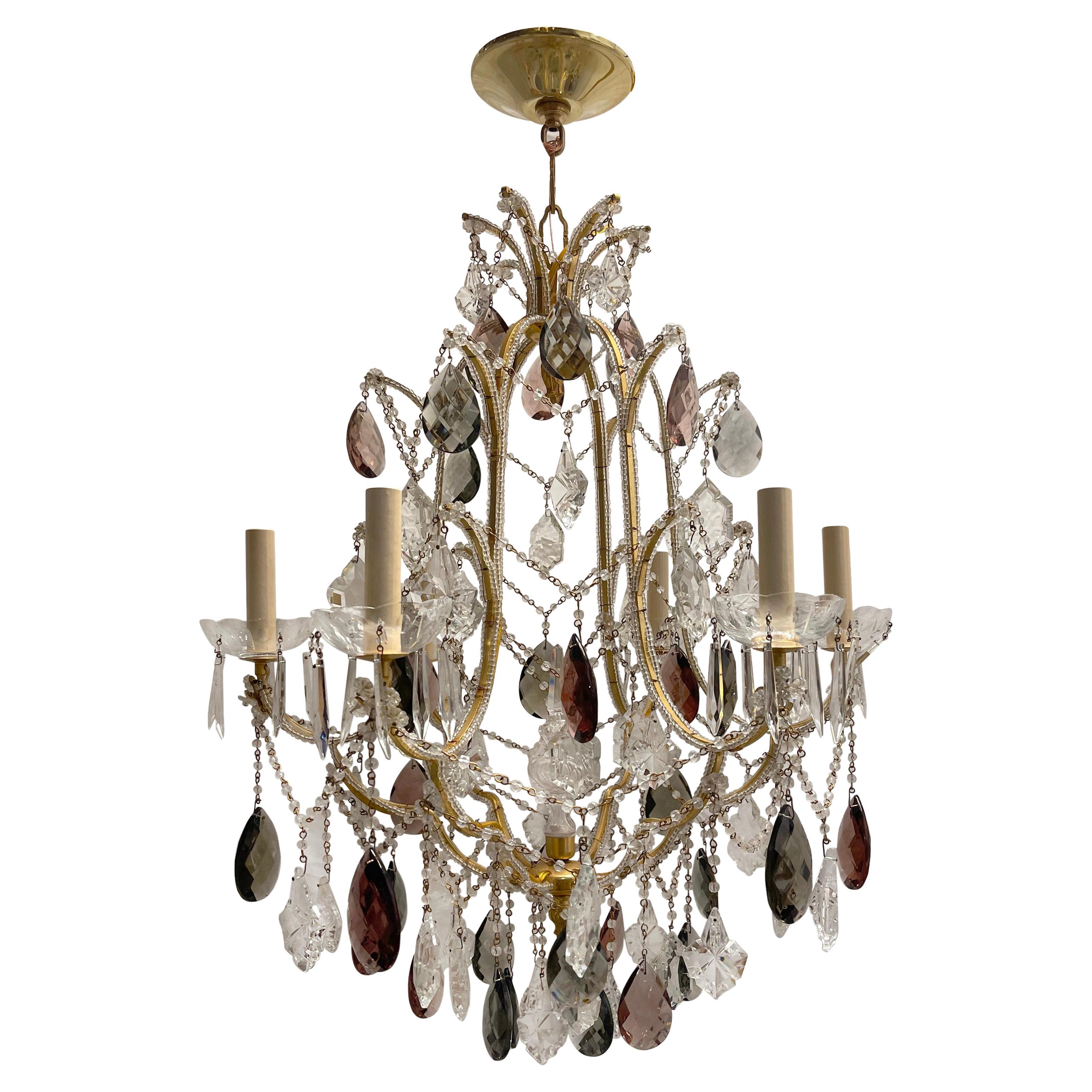 Large French Gilt Chandelier with Crystals For Sale at 1stDibs