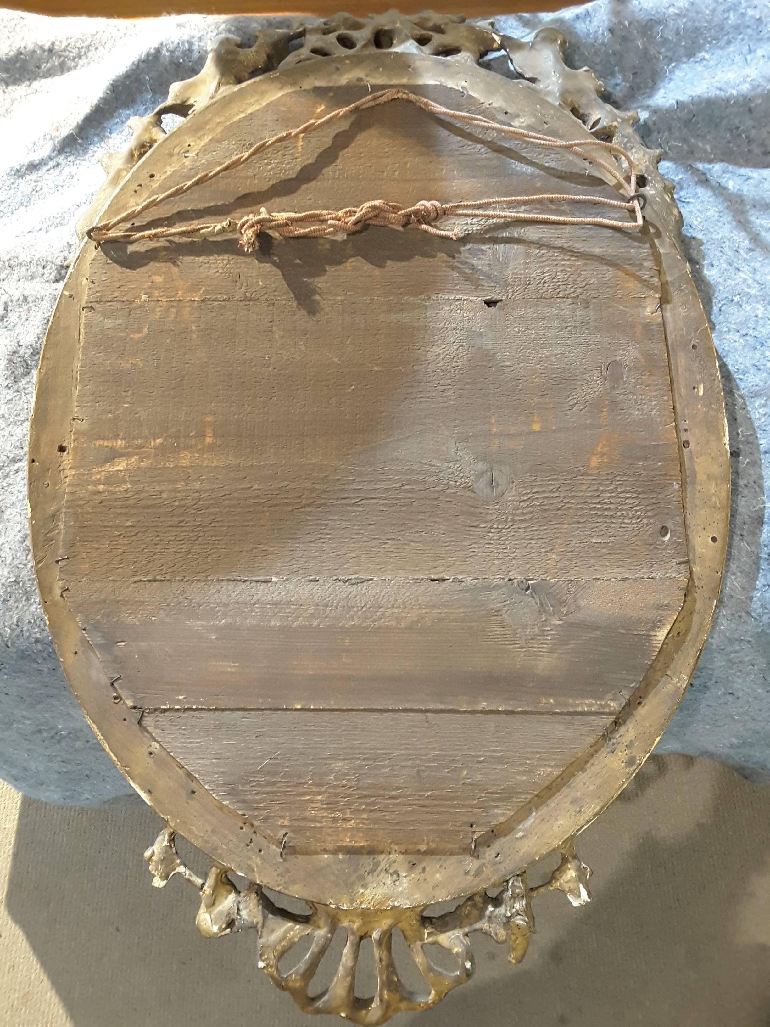 French Gilt Cherub Oval Bevelled Mirror, 19th Century 3