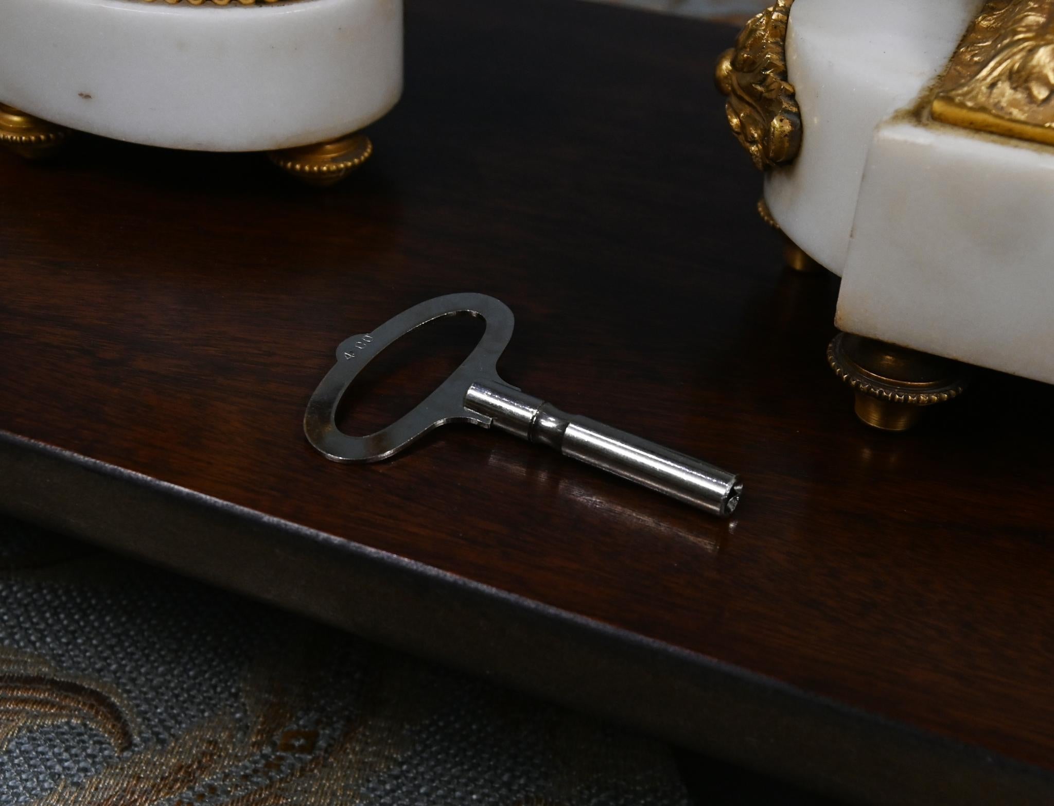 French Gilt Clock Set Garniture Cherub Candelabras Louis XV For Sale 10