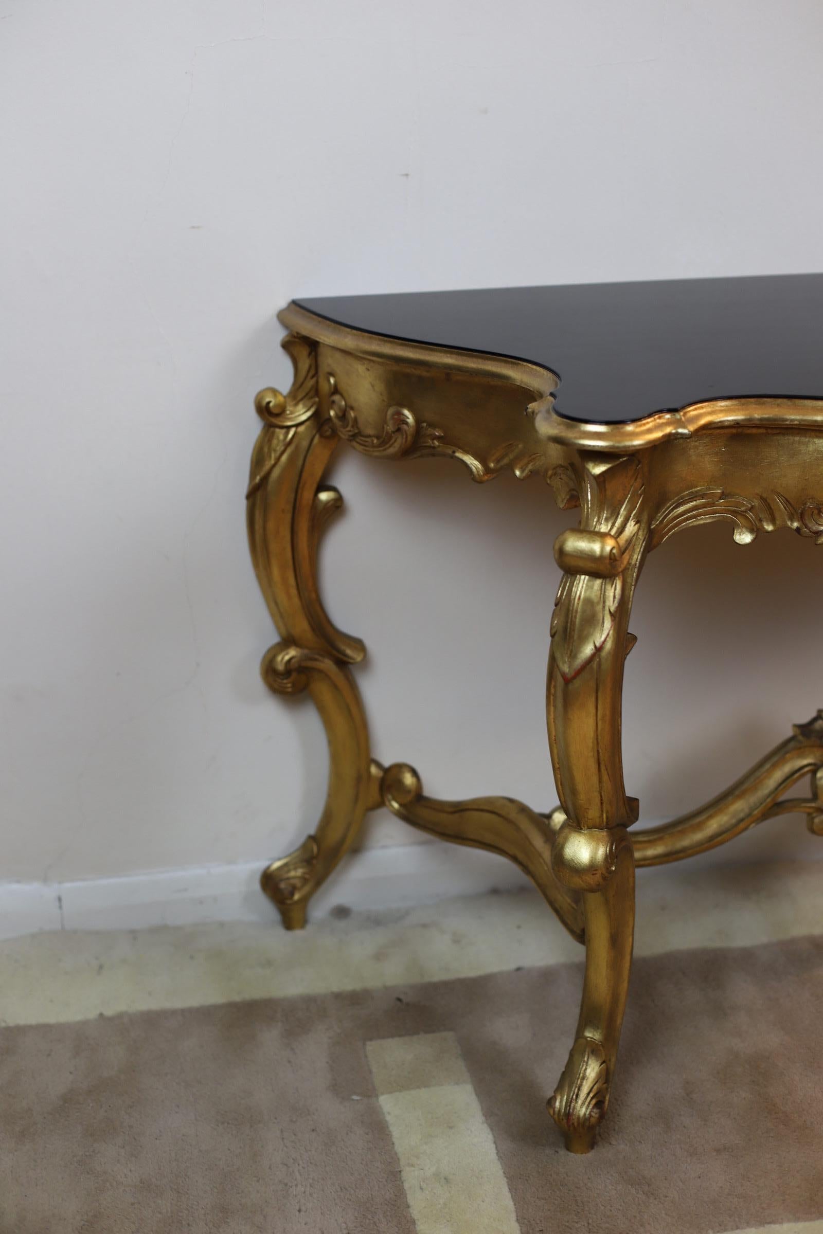 French Gilt Console Table - Louis XVI Carved Furniture For Sale 6