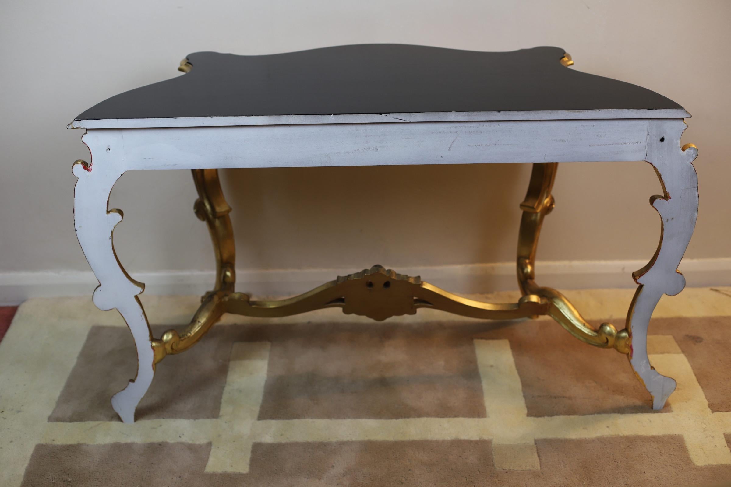 French Gilt Console Table - Louis XVI Carved Furniture For Sale 7