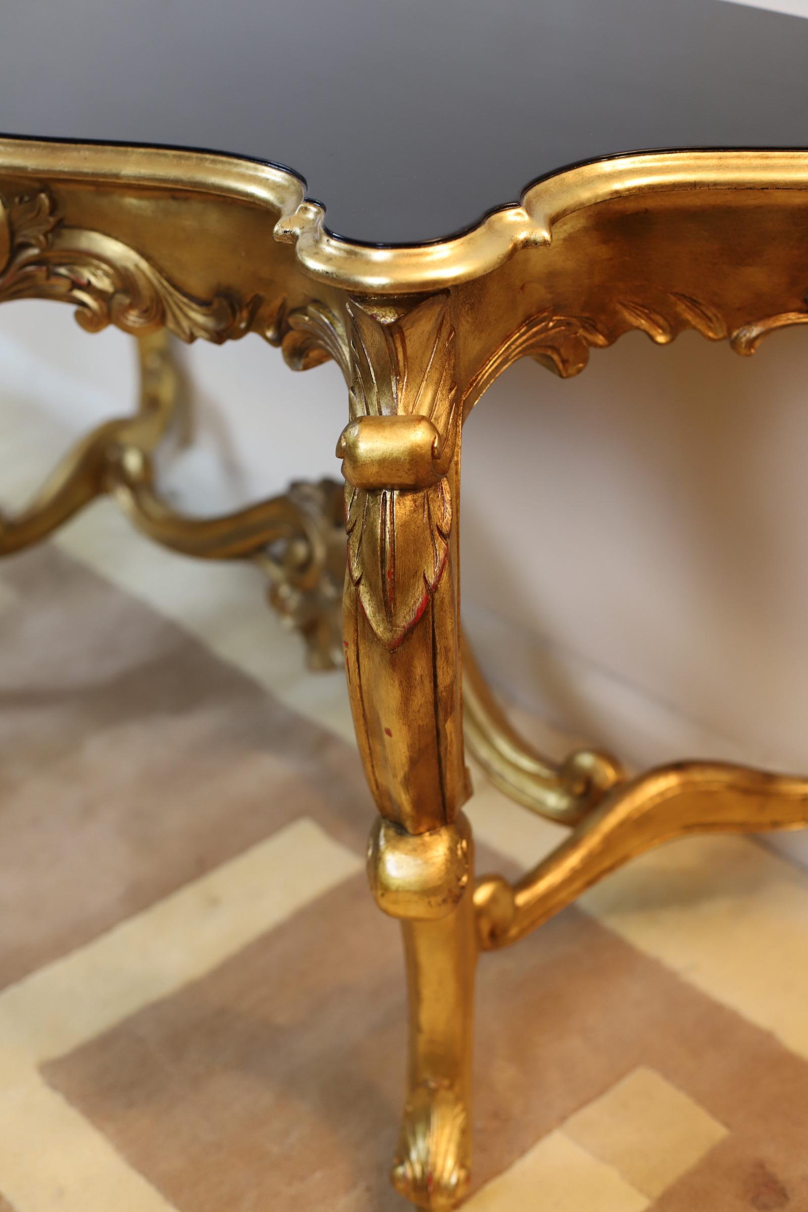 French Gilt Console Table - Louis XVI Carved Furniture In Good Condition For Sale In Crawley, GB