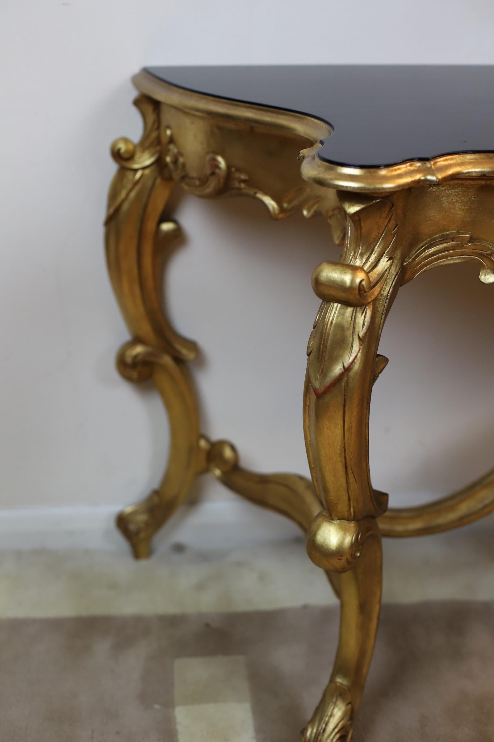 19th Century French Gilt Console Table - Louis XVI Carved Furniture For Sale