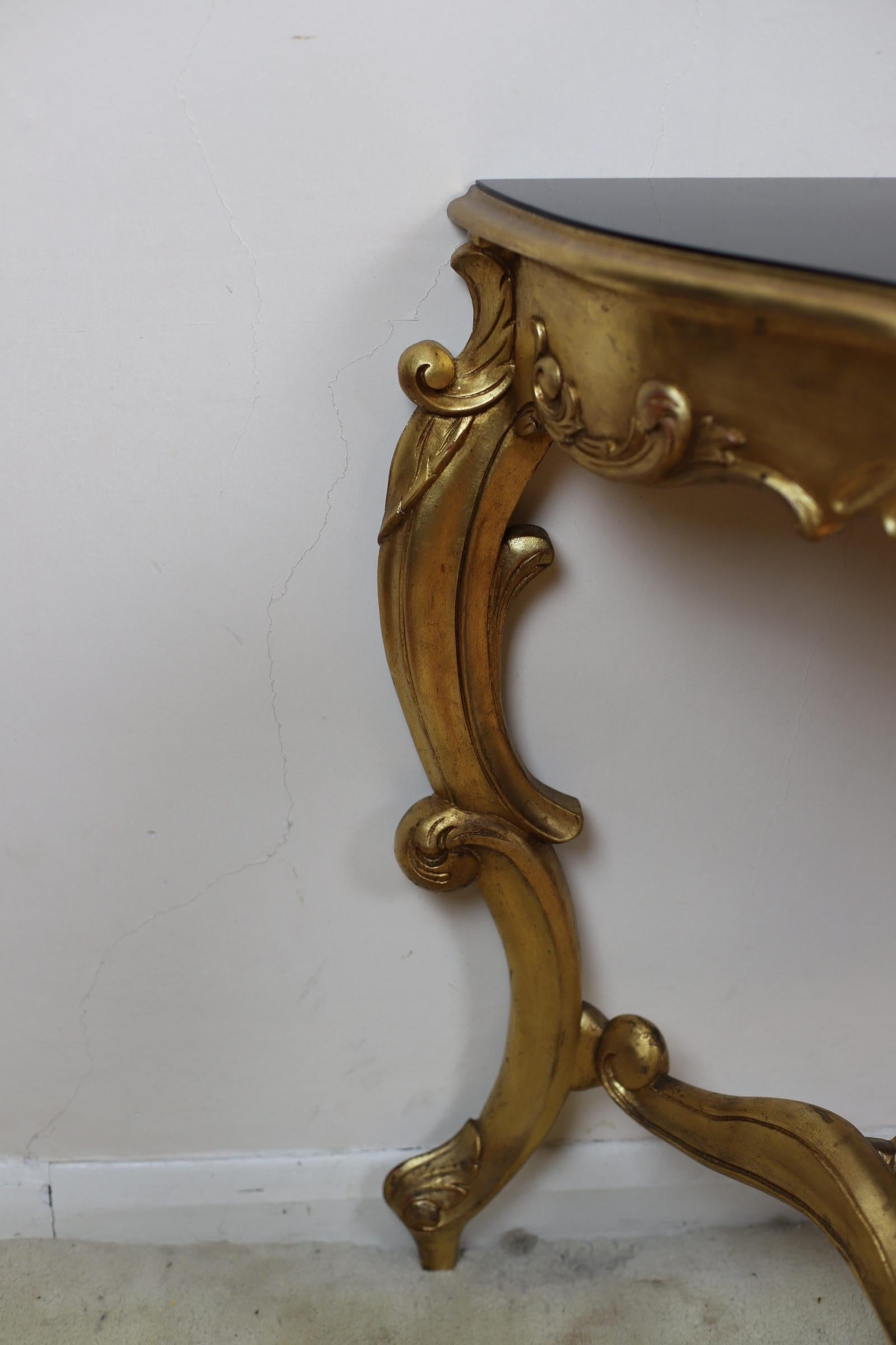 Giltwood French Gilt Console Table - Louis XVI Carved Furniture For Sale