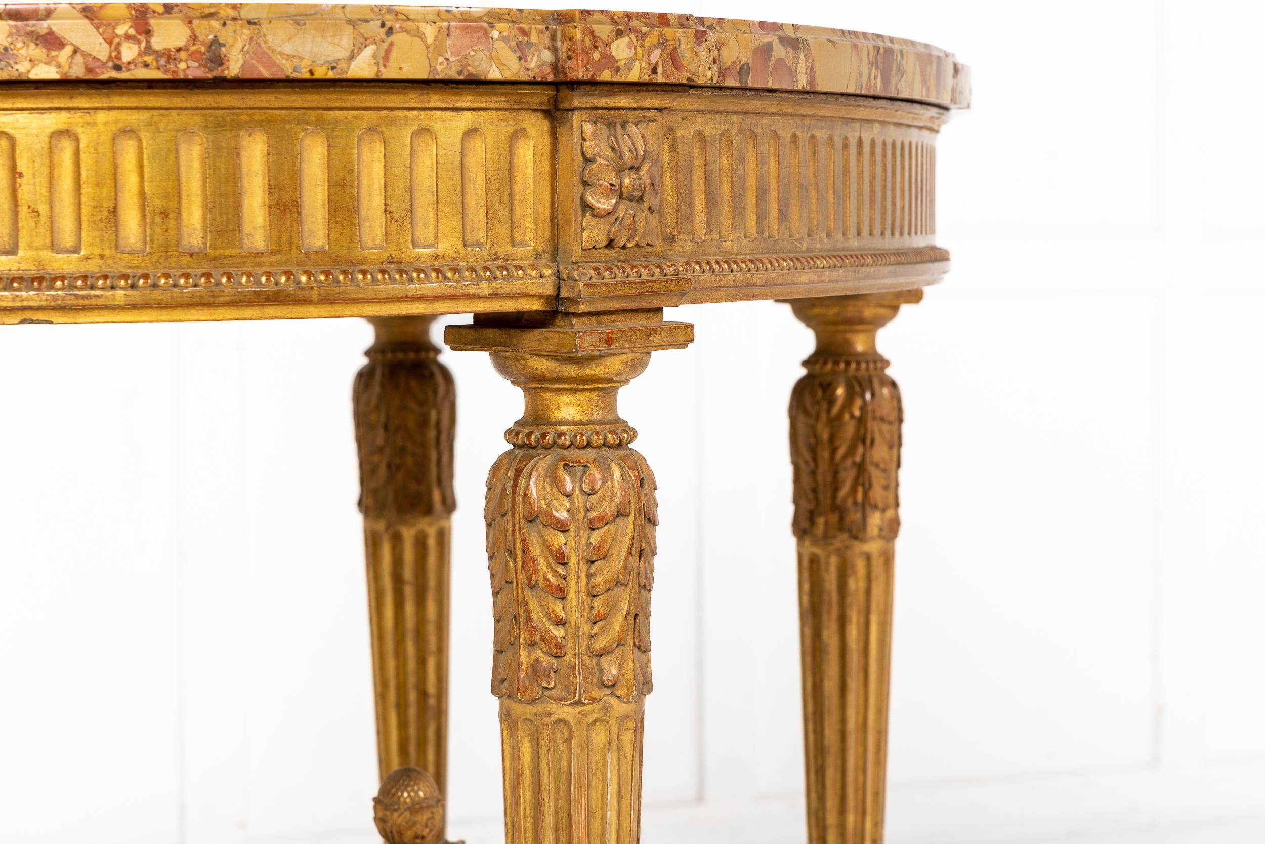 French Gilt Console Table with Marble Top 'by Charles Bernel - Paris' For Sale 9