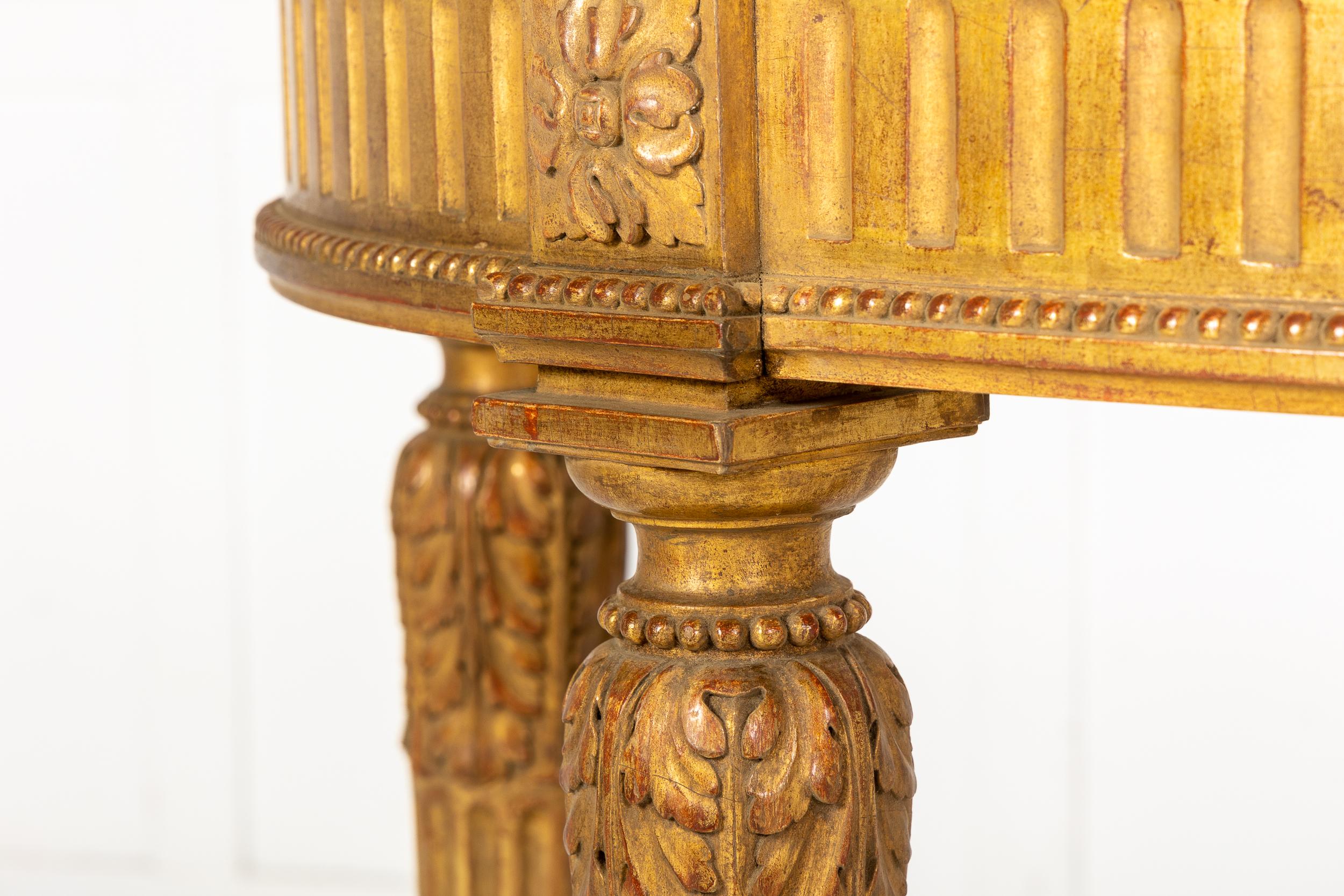 French Gilt Console Table with Marble Top 'by Charles Bernel - Paris' For Sale 2