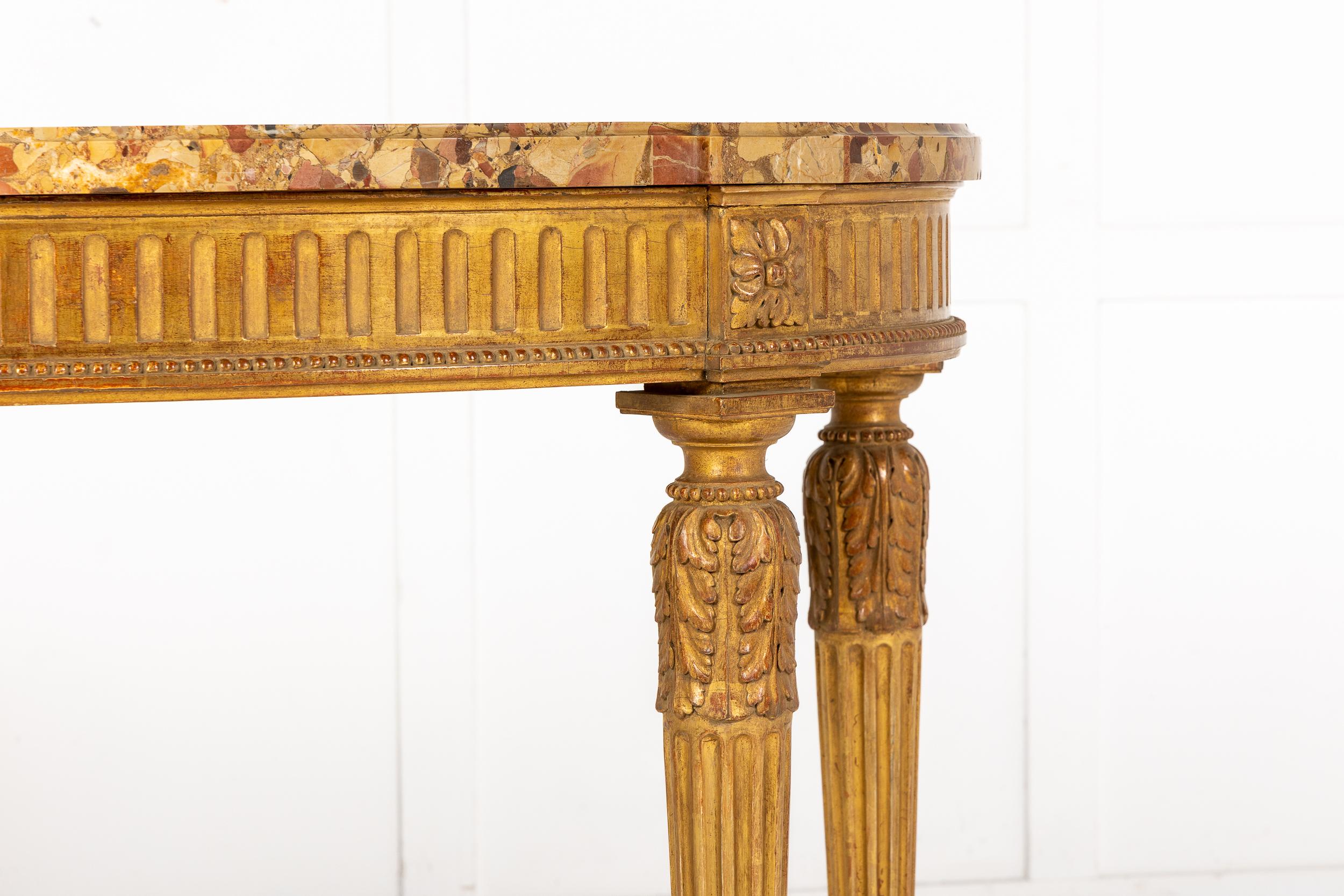 French Gilt Console Table with Marble Top 'by Charles Bernel - Paris' For Sale 3