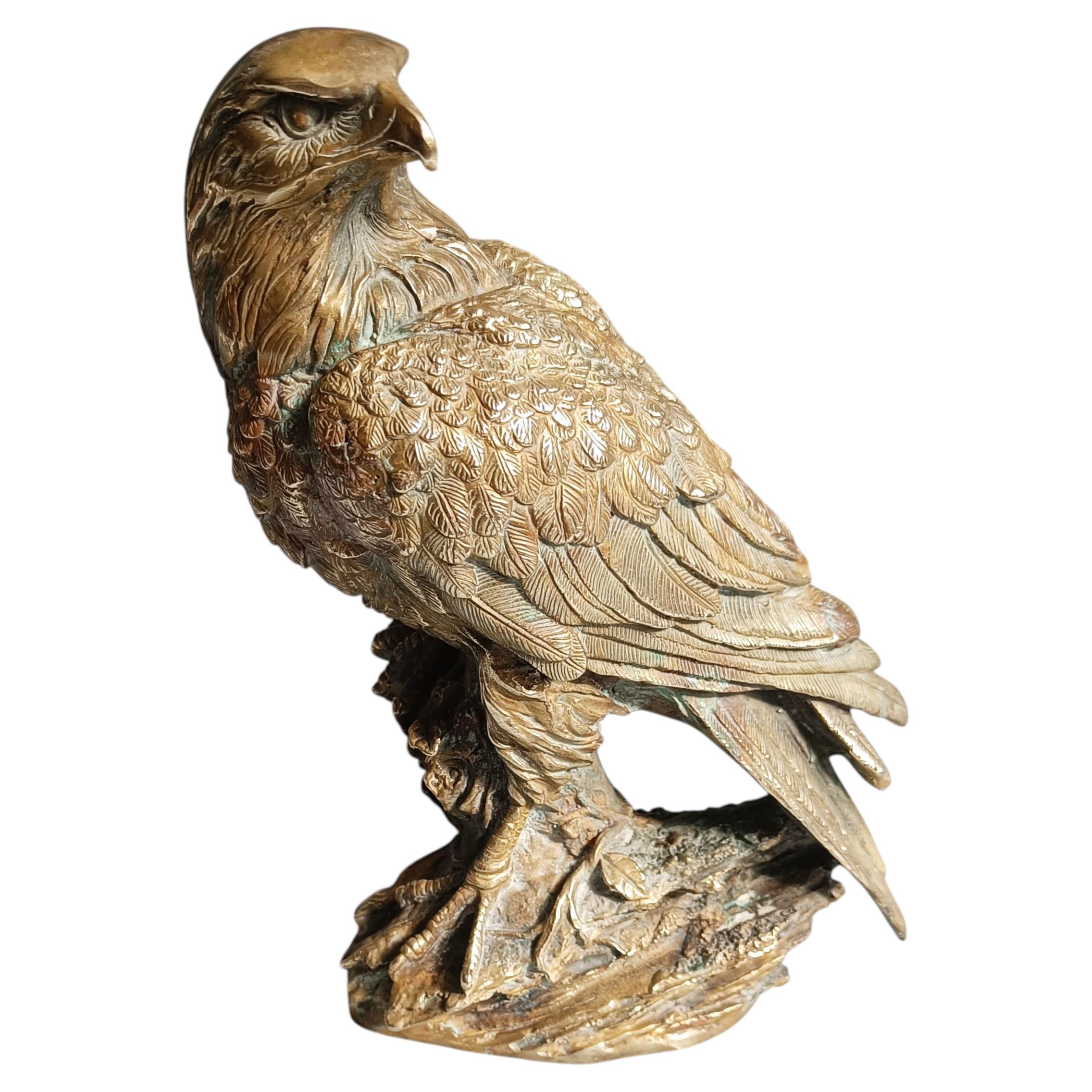 French Gilt Copper Eagle Sculpture 19th century Arts & Crafts Décor