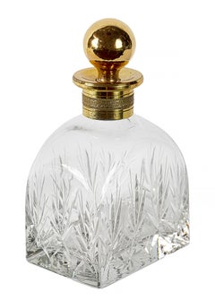 French Gilt Crystal Whiskey Decanter