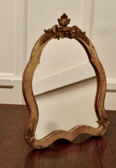 French Gilt Dressing Table and Wall Mirror